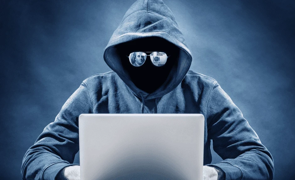 Ladrón intentando robar información en Internet